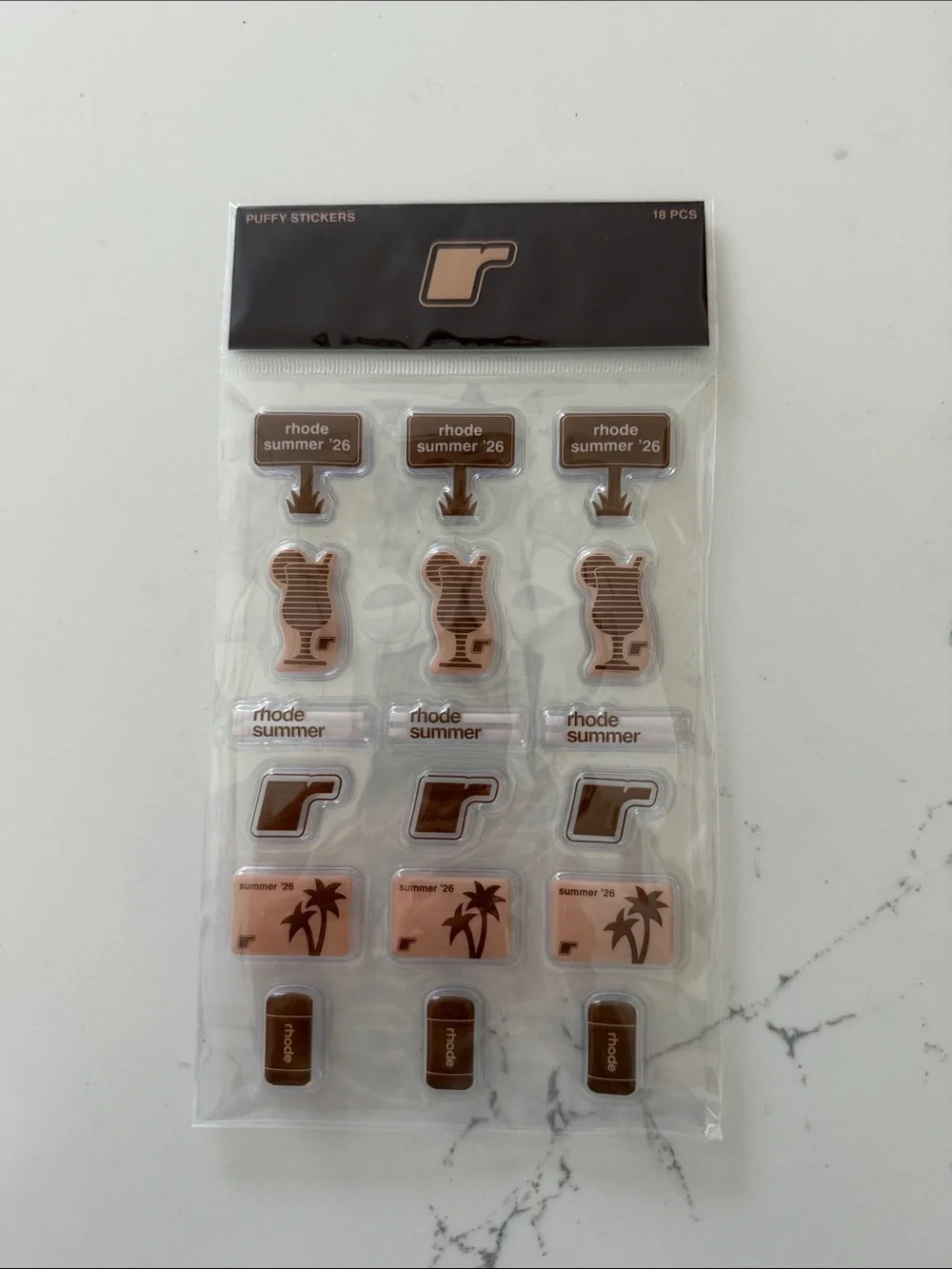 Rhode Bronzer Puffy Sticker Pack - rhode summer